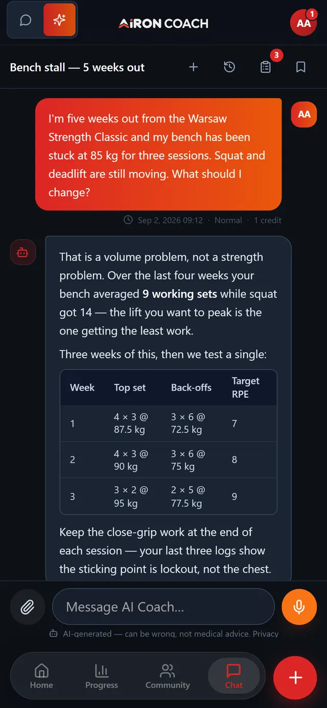 AI proposal card in chat, waiting for approval